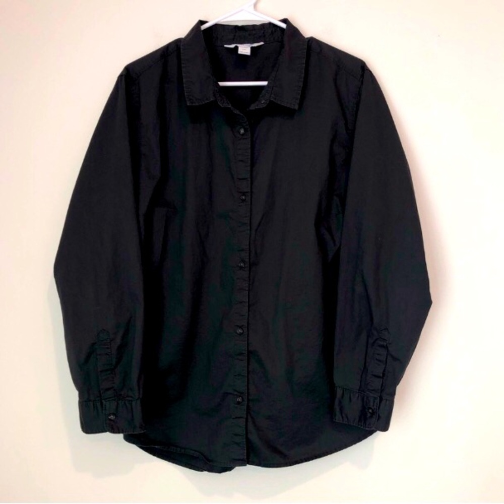 Old Navy, The Classic Shirt, Black, Size L, 100% Cotton, Black Buttons, India